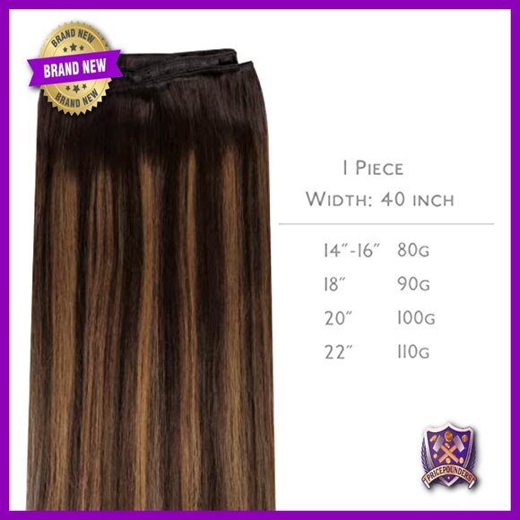 18 Inch Sew In Hair Extensions Real Human Hair 90g Straight Weft